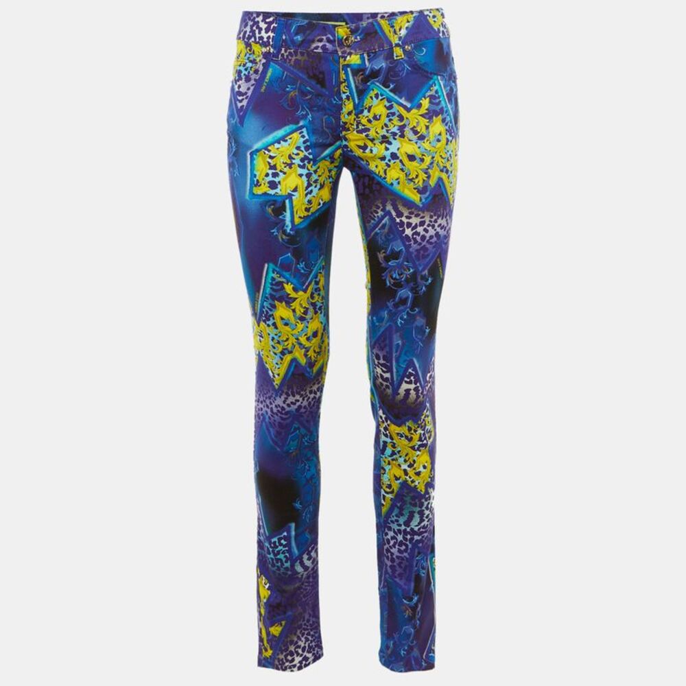 Versace Jeans Multicolor Printed Cotton Skinny Fit Jeans S